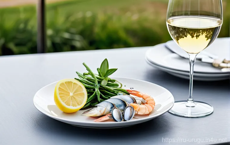 우루과이 와인 투어 - **Uruguayan Tannat Vineyard by the Atlantic Coast:**
    A breathtaking panoramic view of a lush, vi...