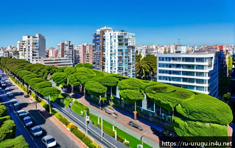 우루과이 부동산 투자 - A panoramic view of Montevideo’s Punta Carretas district featuring modern residential apartment buil...